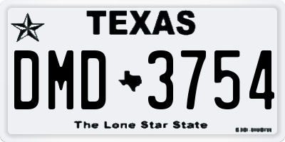 TX license plate DMD3754