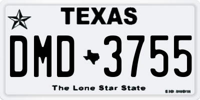 TX license plate DMD3755