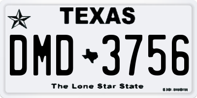 TX license plate DMD3756