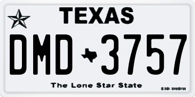 TX license plate DMD3757