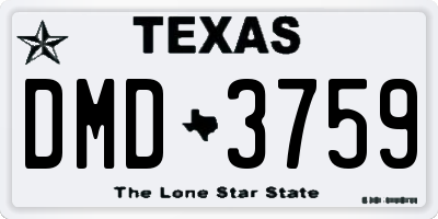 TX license plate DMD3759