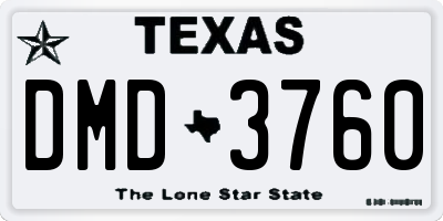 TX license plate DMD3760