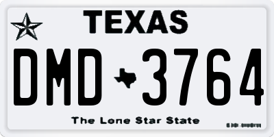TX license plate DMD3764