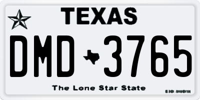 TX license plate DMD3765