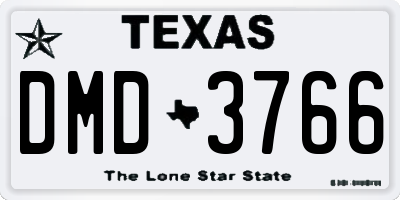 TX license plate DMD3766