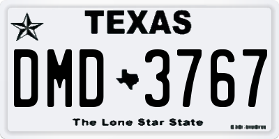 TX license plate DMD3767