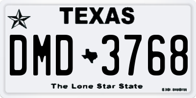 TX license plate DMD3768