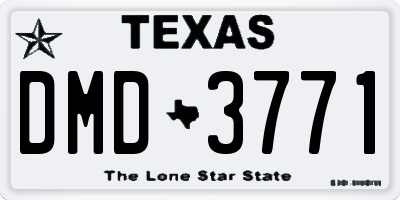 TX license plate DMD3771