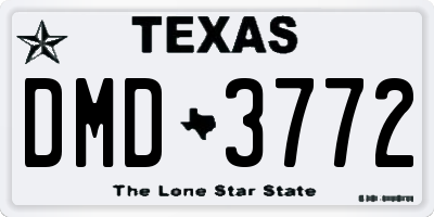 TX license plate DMD3772
