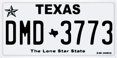 TX license plate DMD3773