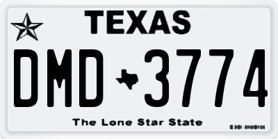 TX license plate DMD3774