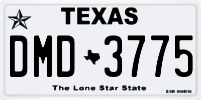 TX license plate DMD3775