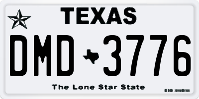 TX license plate DMD3776