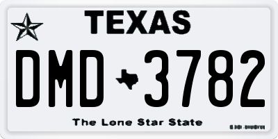 TX license plate DMD3782