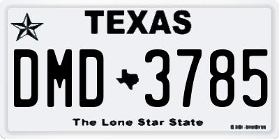 TX license plate DMD3785
