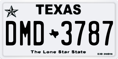 TX license plate DMD3787