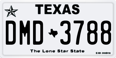 TX license plate DMD3788