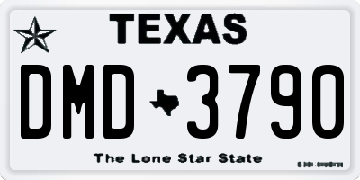 TX license plate DMD3790
