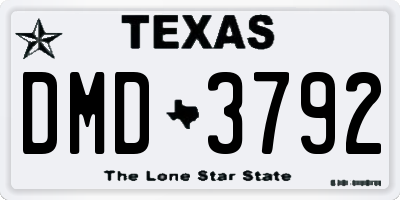 TX license plate DMD3792