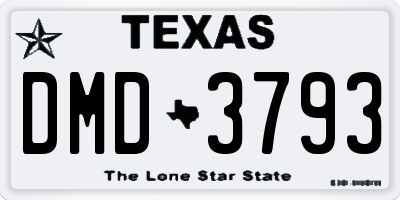 TX license plate DMD3793
