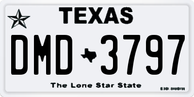 TX license plate DMD3797