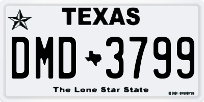 TX license plate DMD3799