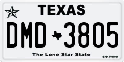 TX license plate DMD3805