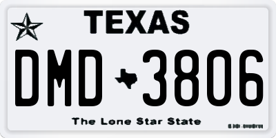 TX license plate DMD3806