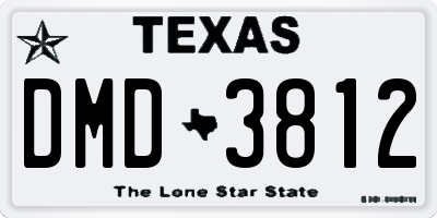 TX license plate DMD3812