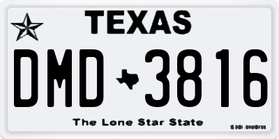 TX license plate DMD3816