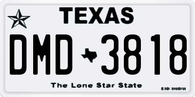 TX license plate DMD3818