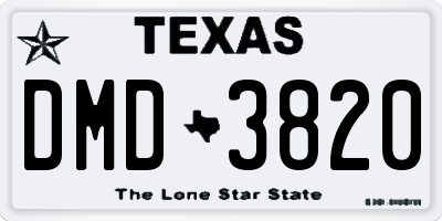 TX license plate DMD3820