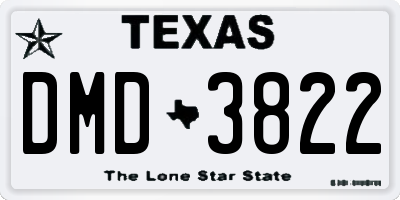 TX license plate DMD3822