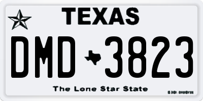 TX license plate DMD3823
