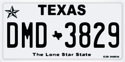 TX license plate DMD3829