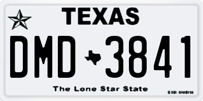 TX license plate DMD3841