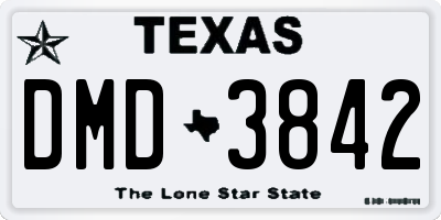 TX license plate DMD3842