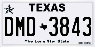 TX license plate DMD3843