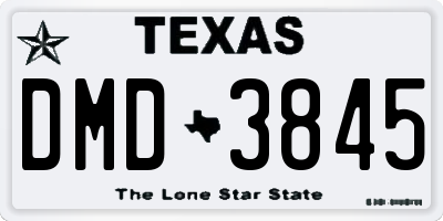 TX license plate DMD3845