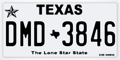 TX license plate DMD3846