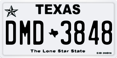 TX license plate DMD3848