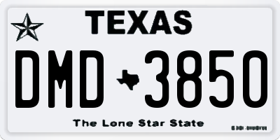 TX license plate DMD3850