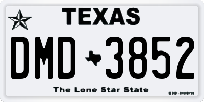 TX license plate DMD3852