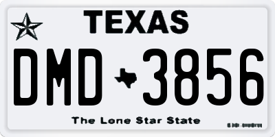 TX license plate DMD3856
