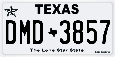 TX license plate DMD3857