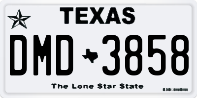 TX license plate DMD3858