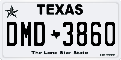 TX license plate DMD3860