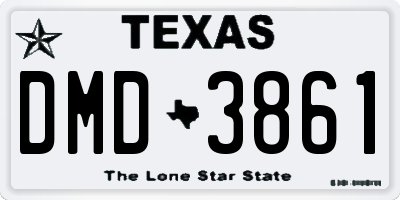 TX license plate DMD3861