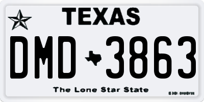 TX license plate DMD3863
