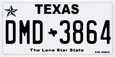 TX license plate DMD3864